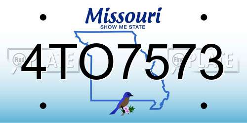 4TO7573 Missouri License Plate