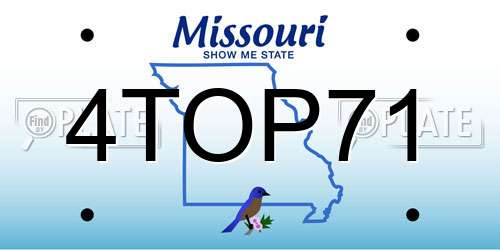 4TOP71 Missouri License Plate