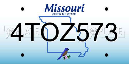 4TOZ573 Missouri License Plate