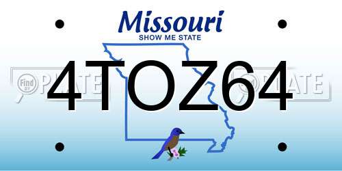 4TOZ64 Missouri License Plate