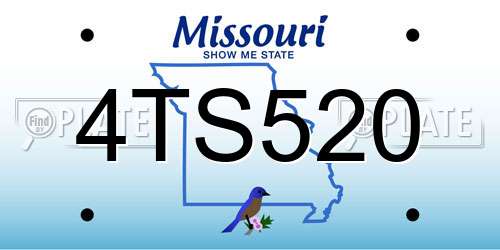 4TS520 Missouri License Plate