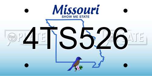 4TS526 Missouri License Plate