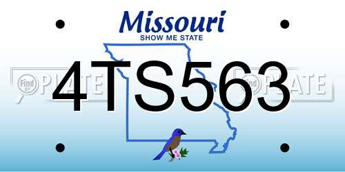 4TS563 Missouri License Plate