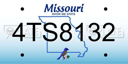 4TS8132 Missouri License Plate