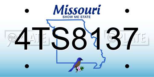 4TS8137 Missouri License Plate