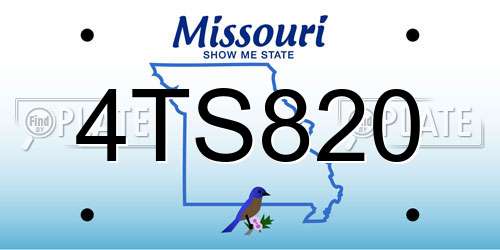 4TS820 Missouri License Plate
