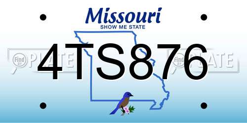 4TS876 Missouri License Plate