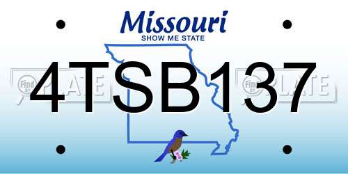4TSB137 Missouri License Plate