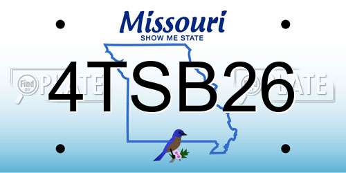 4TSB26 Missouri License Plate