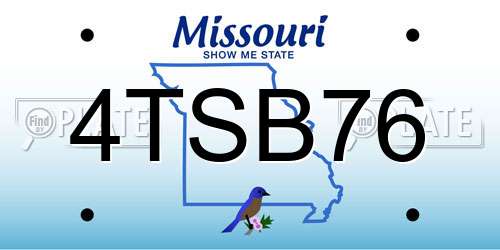 4TSB76 Missouri License Plate