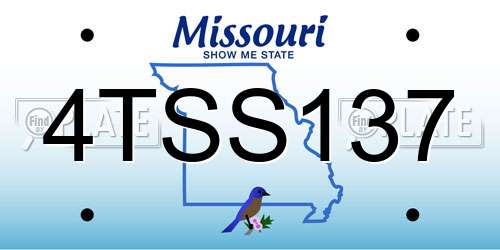 4TSS137 Missouri License Plate