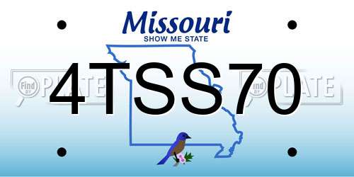 4TSS70 Missouri License Plate