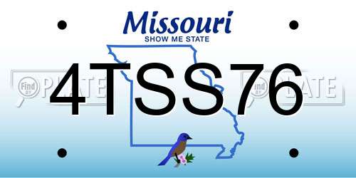 4TSS76 Missouri License Plate