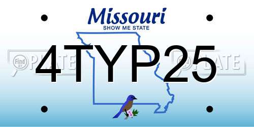 4TYP25 Missouri License Plate
