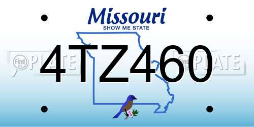 4TZ460 Missouri License Plate