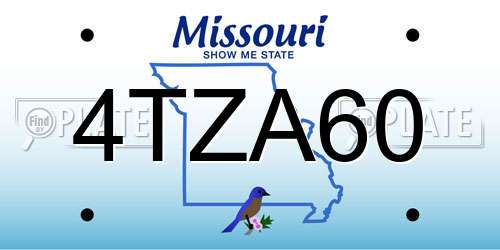4TZA60 Missouri License Plate
