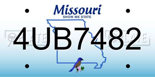 4UB7482 Missouri License Plate