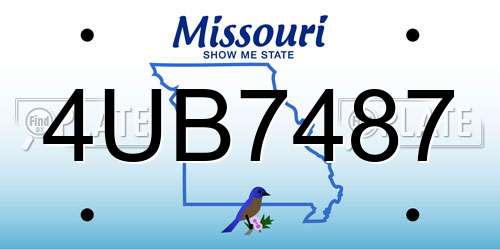 4UB7487 Missouri License Plate