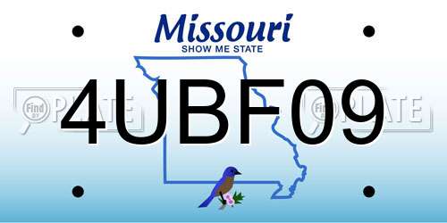 4UBF09 Missouri License Plate