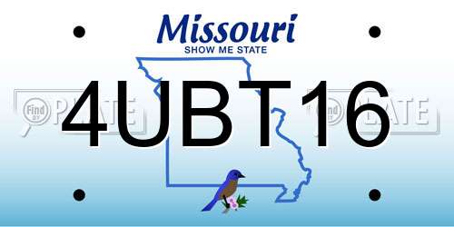 4UBT16 Missouri License Plate