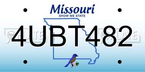 4UBT482 Missouri License Plate
