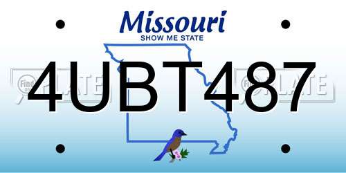 4UBT487 Missouri License Plate