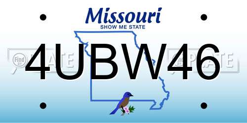 4UBW46 Missouri License Plate