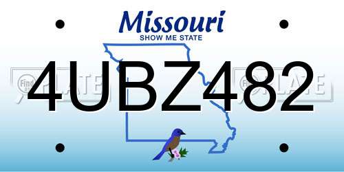 4UBZ482 Missouri License Plate