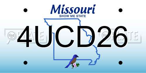 4UCD26 Missouri License Plate