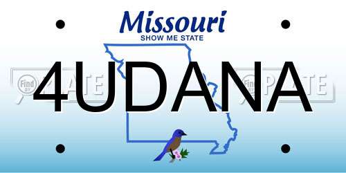4UDANA Missouri License Plate