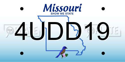 4UDD19 Missouri License Plate