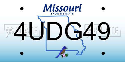 4UDG49 Missouri License Plate