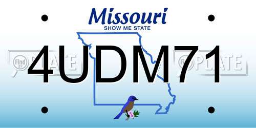 4UDM71 Missouri License Plate
