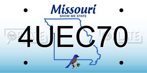 4UEC70 Missouri License Plate