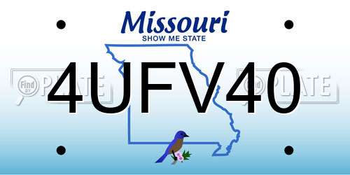 4UFV40 Missouri License Plate