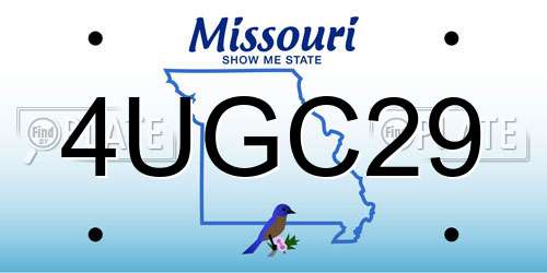 4UGC29 Missouri License Plate