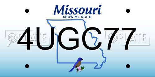 4UGC77 Missouri License Plate