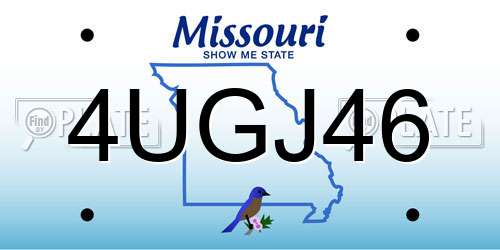 4UGJ46 Missouri License Plate