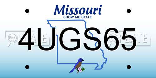 4UGS65 Missouri License Plate