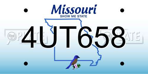 4UT658 Missouri License Plate