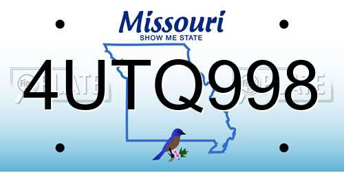 4UTQ998 Missouri License Plate