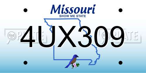 4UX309 Missouri License Plate