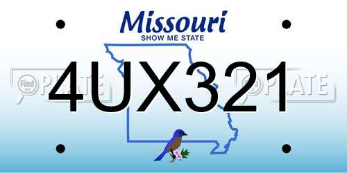 4UX321 Missouri License Plate