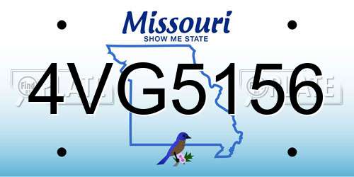 4VG5156 Missouri License Plate