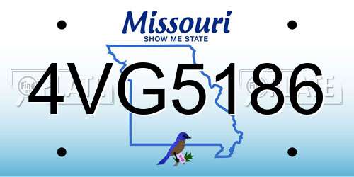 4VG5186 Missouri License Plate