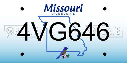 4VG646 Missouri License Plate