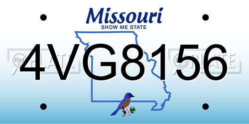 4VG8156 Missouri License Plate