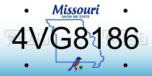 4VG8186 Missouri License Plate
