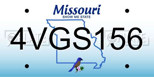4VGS156 Missouri License Plate