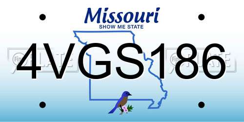 4VGS186 Missouri License Plate